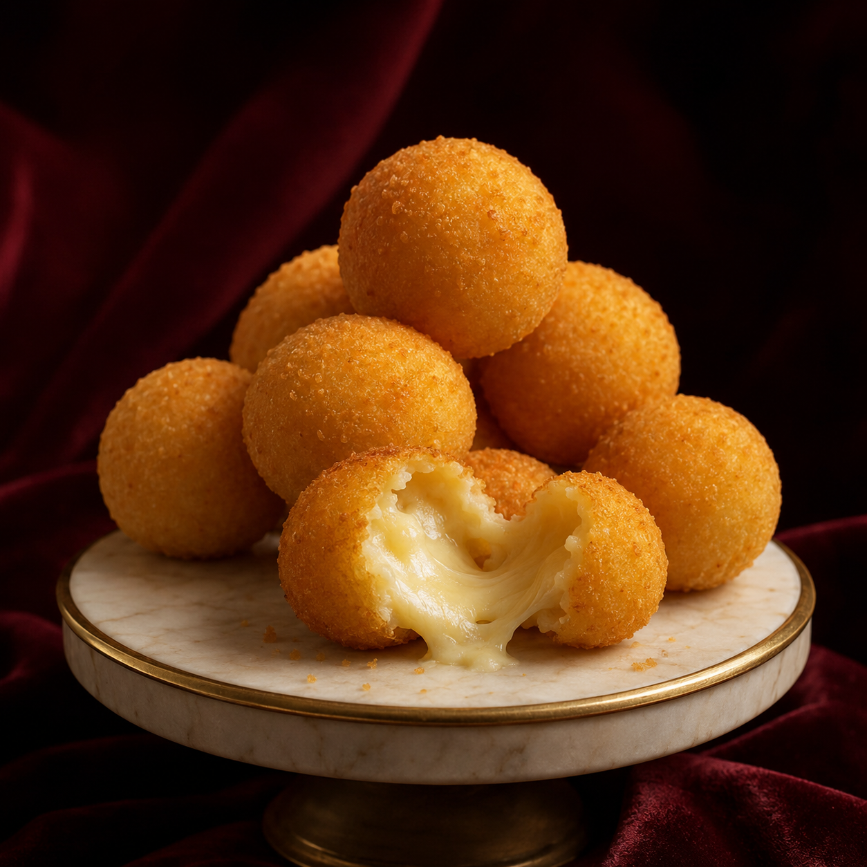 Bolinhas de queijo ZEFA em composição de luxo